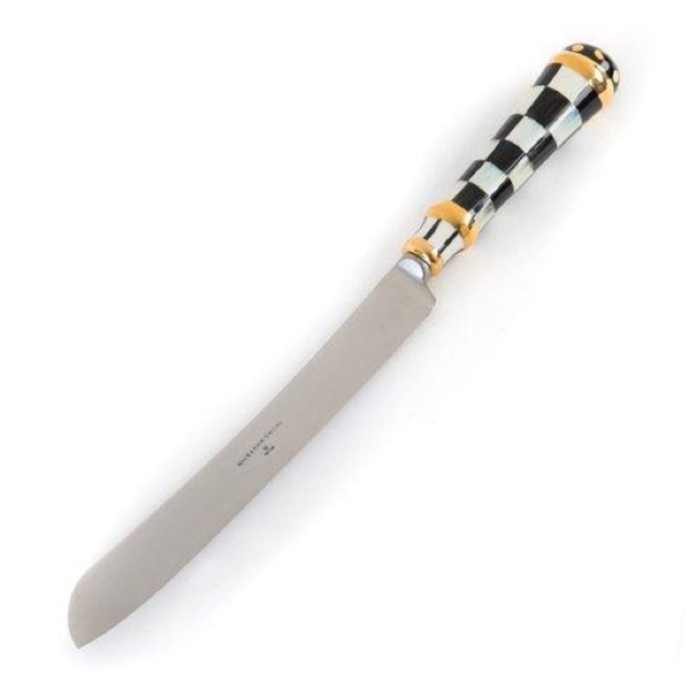 Mackenzie Childs Cake Knife Black Check Birthday Events